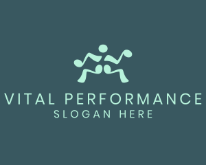 Performance - Musical Note Dancing Man logo design