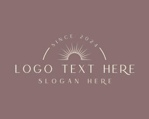 Minimalist Sun Ray Boutique logo design