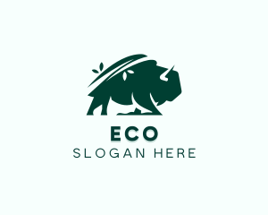 Eco Bison Wild Animal logo design