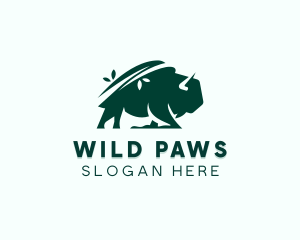 Eco Bison Wild Animal logo design