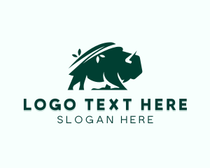 Woods - Eco Bison Wild Animal logo design