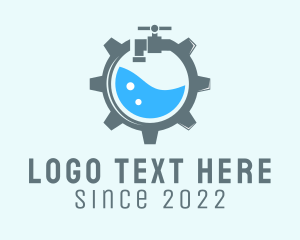 H2o - Water Plumber Gear logo design