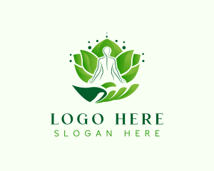 Zen - Human Hand Yoga logo design