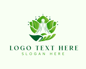 Healthy Living - Human Hand Yoga logo design