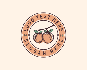 Homesteading - Peach  Fruit Produce logo design