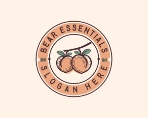 Peach  Fruit Produce Logo