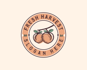 Produce - Peach  Fruit Produce logo design