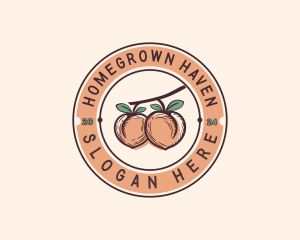 Peach  Fruit Produce logo design