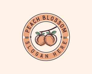 Peach  Fruit Produce logo design