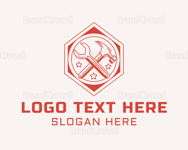 Hexagon Hammer Wrench Logo