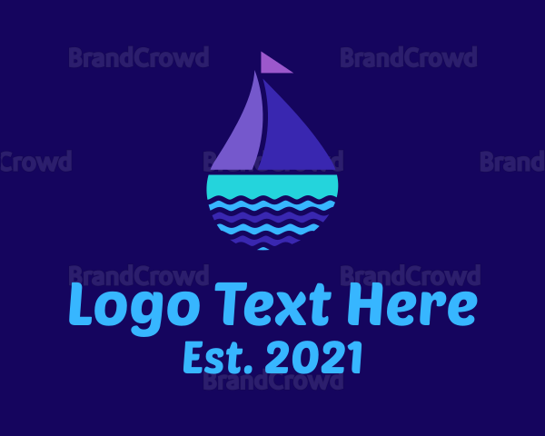 Colorful Ocean Sailboat Logo