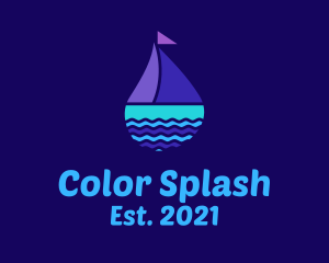 Colorful Ocean Sailboat logo design