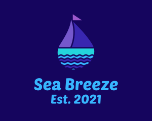 Sailboat - Colorful Ocean Sailboat logo design