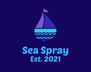 Colorful Ocean Sailboat logo design