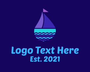 Ferry - Colorful Ocean Sailboat logo design