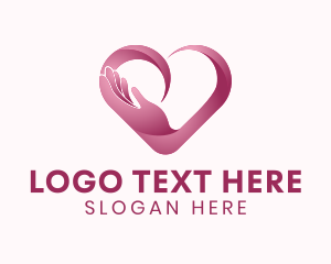 Social Worker - Caring Love Hand logo design