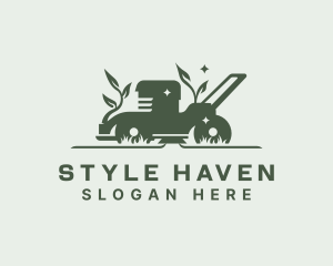 Lawn Mower Yard Cleaning logo design