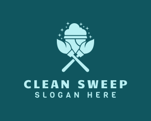 Mopping - Mop & Bucket Cleaning logo design