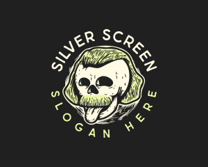 Tongue - Mustache Hipster Skull logo design