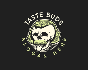 Tongue - Mustache Hipster Skull logo design