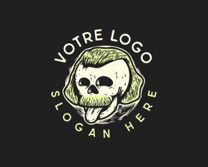 Skeleton - Mustache Hipster Skull logo design