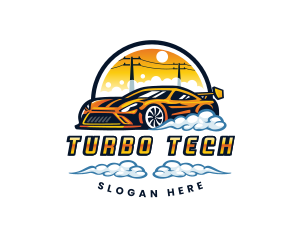 Turbo - Automobile Car Wash  Detailing logo design