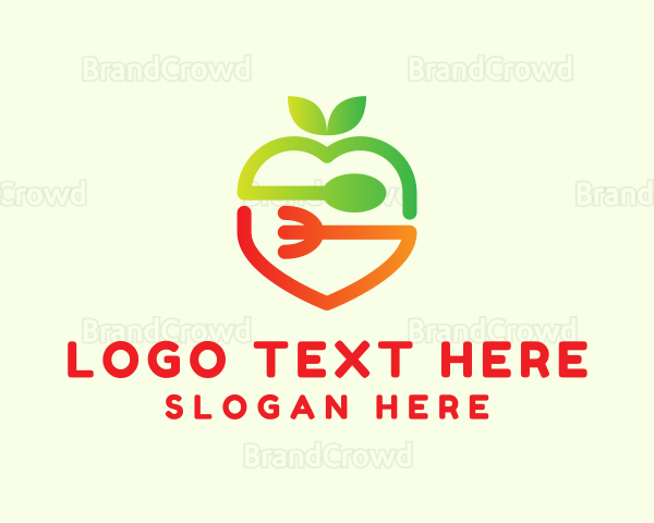 Gradient Apple Utensil Logo