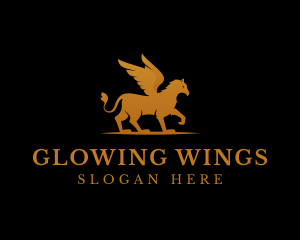 Golden Griffin Wings  logo design