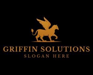 Griffin - Golden Griffin Wings logo design