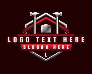 Hammer - Roof Construction Property logo design