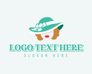 Fashion Hat Woman logo design