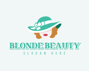 Blonde - Fashion Hat Woman logo design