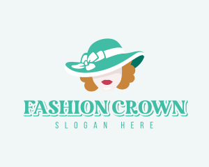 Fashion Hat Woman logo design