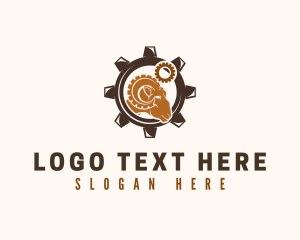 Horns - Industrial Cog Ram logo design