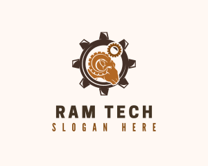 Ram - Industrial Cog Ram logo design