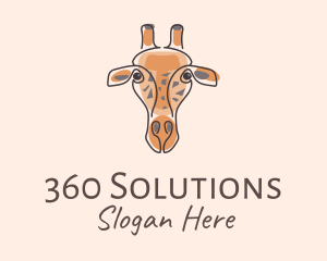 Giraffe Head Safari logo design