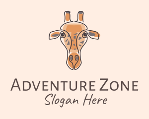 Giraffe Head Safari logo design