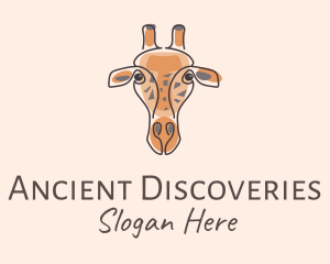 Giraffe Head Safari logo design