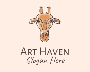 Giraffe Head Safari logo design