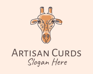 Giraffe Head Safari logo design