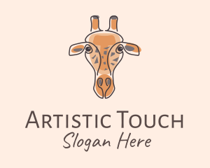 Giraffe Head Safari logo design