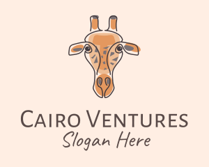 Giraffe Head Safari logo design