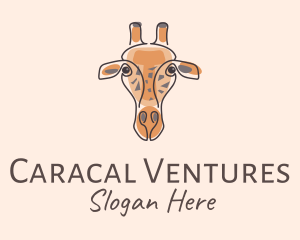 Giraffe Head Safari logo design