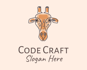 Giraffe Head Safari logo design