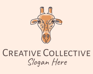 Giraffe Head Safari logo design