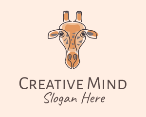 Giraffe Head Safari logo design