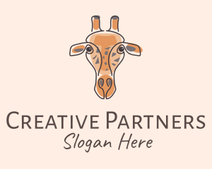 Giraffe Head Safari logo design