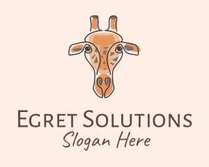 Giraffe Head Safari logo design