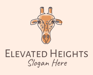 Tall - Giraffe Head Safari logo design