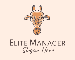 Giraffe Head Safari logo design